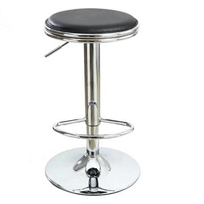 China High Quality Modern PU Adjustable Backless Seat Round Metal Ring Swivel Strong Bar Stools for sale