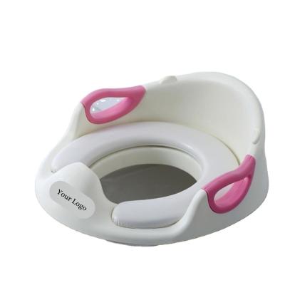 China Splash Proof Child Training Toilet Seat With Handles And Solid Pattern for sale