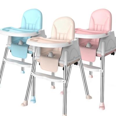 China Beige/Pink/Sky Stable Portable Baby Feeding Chair Adjustable Height for sale