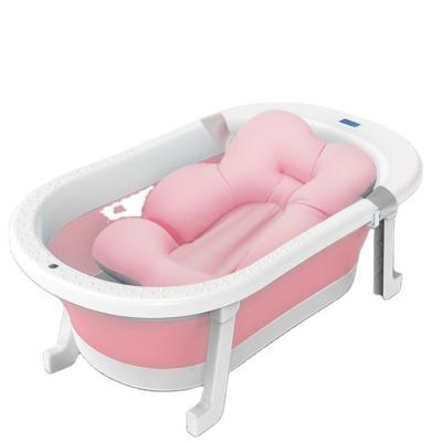 China PP TPE Folding Baby Bath Tub Environmental friendly Pink Blue Open size 79*21cm for sale