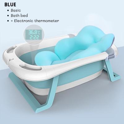 China Household Kids Portable Fold Up Bath Tub With Thermometer And Shower for sale