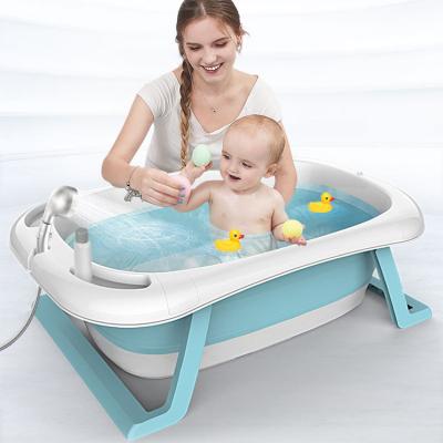 China 85*53*25cm Open Size Foldable Baby Bathtub With Stand Durable And OEM/ODM Support for sale