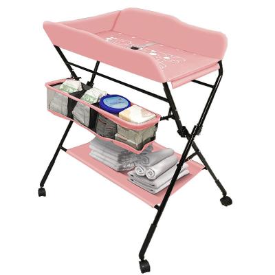 Chine Table de changement de couche de bébé pliable portable avec rangement et coussinet mobile à vendre