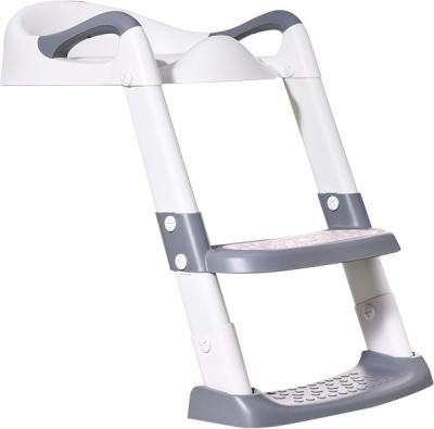 China Grey + White 3 In 1 Potty Training Toilet Seat With Step Stool Ladder For 1-6 Year'S Old for sale