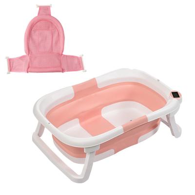 China Portable Collapsible Infant Baby Bathtub Set High Temperature Resistance Carton Print for sale