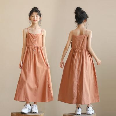 China Anti-Static Summer beach holiday halter dress Loose long adjustable strap beach dress retro art dress girl for sale