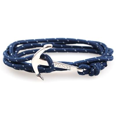 China TRENDY Nylon Bracelet Black/Silver/Golden/Fuzzy/Red Plating Anchor Rope Bracelet Men Anchor Jewelry for sale