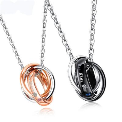 China New Arrivals FASHION His Queen His King 316L Stainless Steel Couples Necklace /Bracelet/ Ring Set For Weeding for sale