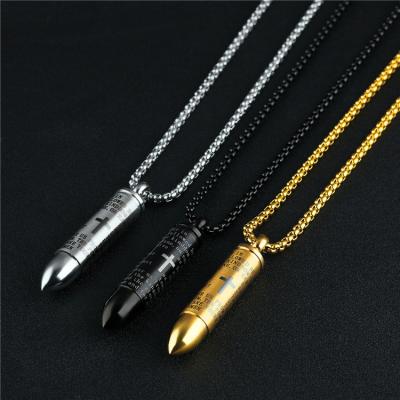 China TRENDY Multi Letter Shape Bullet Color Stainless Steel Cross Necklace Mens Fashion Pendant Necklace For Men for sale