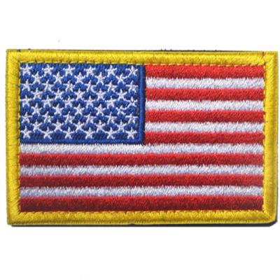 China high quality custom embroidery 3D USA American flag patch with sew on/iron on backing for sale