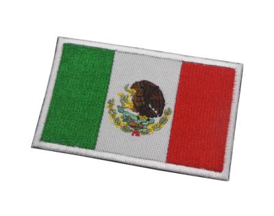 China Factory Price 3D Mexico Flag Embroidered Patches Mexican Applique for sale