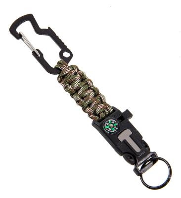 China Survival / Camping / Hiking Outdoor Adventure Camping Gear Survival Paracord Fire Make Compass Key Chain for sale