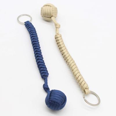 China Survival/Camping/Hiking High Quality Paracord 550 Self Defense Monkey Key Chain Fist With Metal Or Glass Ball for sale