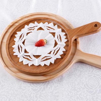 China Eco-friendly home round restaurant hotel restaurant wooden pizza tray 10 inch bamboo pizza serving tray for sale