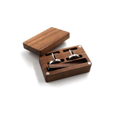 China Factory Custom Wood Suit Shirt Wood Cufflinks Blank Cheap Wholesale Custom Fashion Cufflink and Wood Link Clip Set for sale