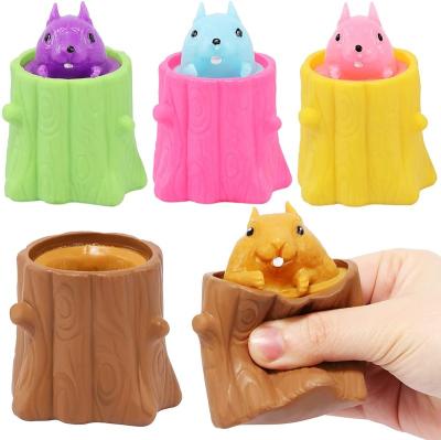 China Birthday Squirrel Colorful Evil Squirrel Snaps Cup Toys Squirrel Band Adults Kids Cup Anti Evil Squishy Stress Toys Animal Decompression for sale