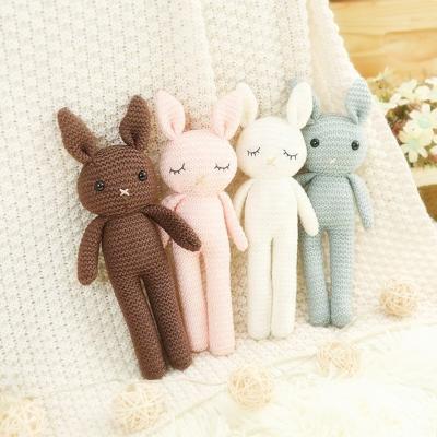 China Gifts 25CM Easter Bunny Stuffed Plush Soothe Sleeping Toy Gift for Baby Kids Crochet Rabbit Doll Stuffed Bunny Toy for sale