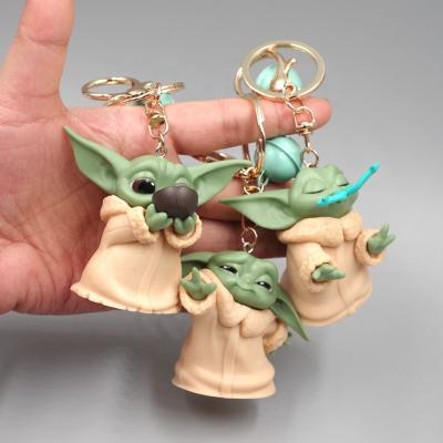 China New Children Artificial Action Number Toys 5pcs/set Cute Baby Yoda Key Chain for sale