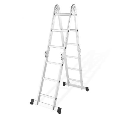 China Folding Ladders 4*3 Aluminum Step Universal Folding Laddder With Big Hinge for sale