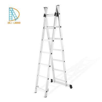 China Folding Ladders Aluminum Climbing Ladder , 3 Way Extanble Metal Ladder for sale