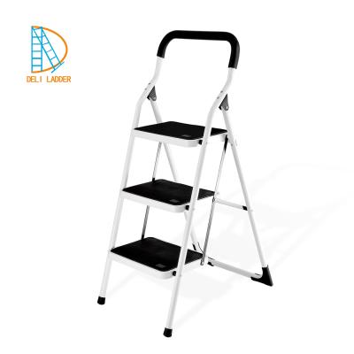 China EN/CE Folding Ladders 3 Steel Step Ladder for sale