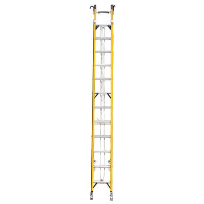 China Folding Ladders 15ft Fiberglass Combination Extension Ladder With Hook for sale