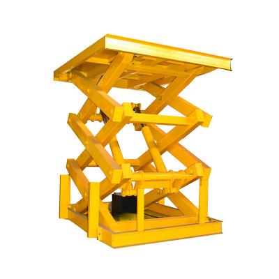 China Hotels fixed cargo lift factory direct for hydraulic lift stationary platform 1 ton shear forklift electric lifting platform for sale