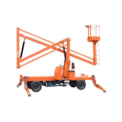 China Hotels Self Propelled Rotary Electric Lift Table Arm Aerial Work Telescopic Booms Curved Platform for sale