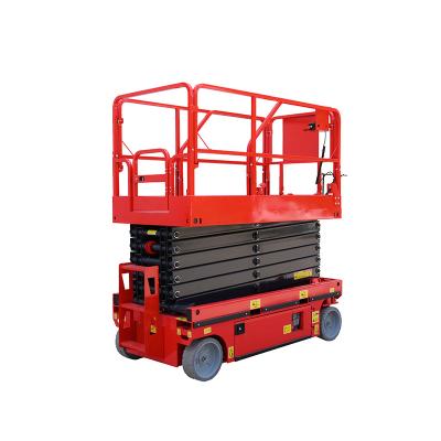 China Hotels Wheeled Mobile Self Propelled Aerial Work Platform Scissor Lift Platform With 10m 12m 14m Lifting for sale