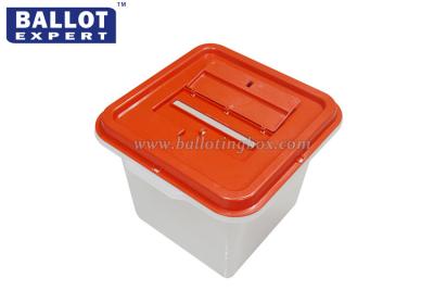 China 100% Polypropylene Plastic Ballot Box With Wheel Easy Carry Clear for sale