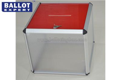 China 56L Logo Customized Acrylic Ballot Box Rectangle Recyclable Durable for sale