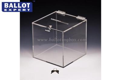 China Foldable Plastic Acrylic Boxes , Charity Collection Box With Lock for sale