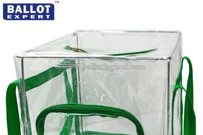 China 60L Foldable Transparent PVC Collapsible Ballot Box Organizer for Election for sale