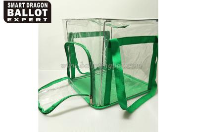 China Collapsible Locking Ballot Box Foldable Storage Box Green Ballot Bag for sale