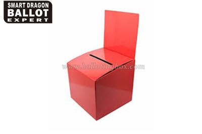 China Competition Rigid Corrugated cardboard donation boxes / ballot box with header for sale