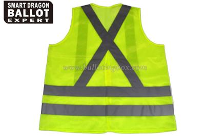 Chine Gilet réfléchissant fait sur commande de sécurité de vert jaune d'habillement de gilet de sécurité avec la bande réfléchissante de voiture à vendre