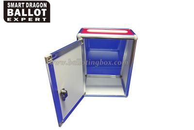 China Transparent Red Acrylic Donation Box With Lock Customized Size for sale