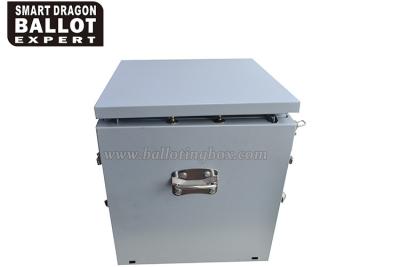 China Election Box Silver Gray Metal Ballot Boxes Foldable For Voting N.W 8.74kg for sale