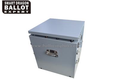 China Portable Election Box Silver Gray Metal Ballot Boxes Foldable Voting Usage MOQ 500 for sale