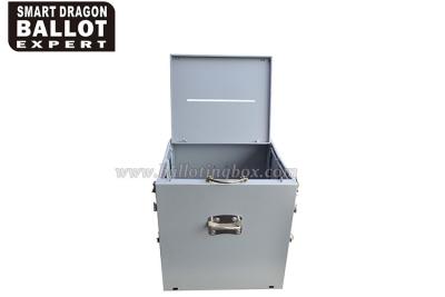 China Custom Suggestion Box , Metal Voting Box Silver Gray With Lock for sale