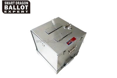 China Urna grande de votación del metal de dos ranuras, caja de sugerencia de los gris plateados con la cerradura en venta