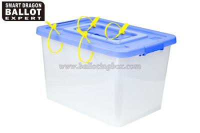 China 50 Liter Polypropylene Transparent Plastic Collection Boxes Height 34.5 cm for sale