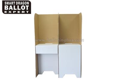 China White / Blue Corrugated Plastic Single Voting Booth For Voting Station for sale