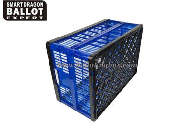 China Blue PP Material Folding Plastic Storage Box / Plastic Vegetable Basket for sale