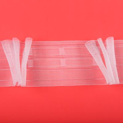 China Popular manufacturer provides transparent wave pleat custom waist home ruffle curtain strip for sale