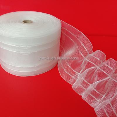 China Clear popular popular polyester window curtain wave sheer pleating tape for home textile for sale