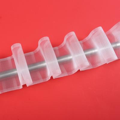 China Popular New Design Polyester 100% Transparent Wave Title Curtain Strips And Accessories With Curtain Track for sale