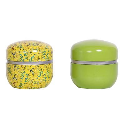 China Small Round Colorful Empty Recyclable Tin Can Candle Tins Plain Decorative Canister for sale