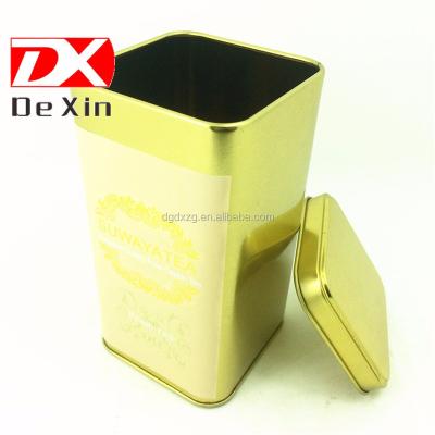 China Food Canister, Coffee Tea Tin Jar Square Tall Metal Tinplate for sale