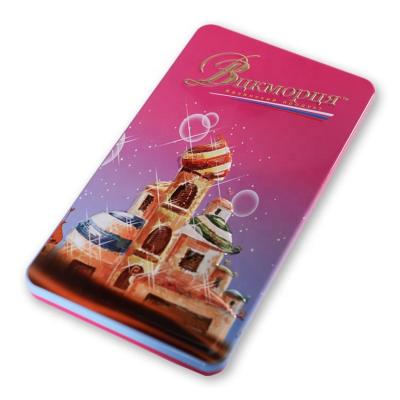 China Recycled Rectangular Russian Materials Factory CMYK Metal Chocolate Fondant Tin Box Women Kids for sale